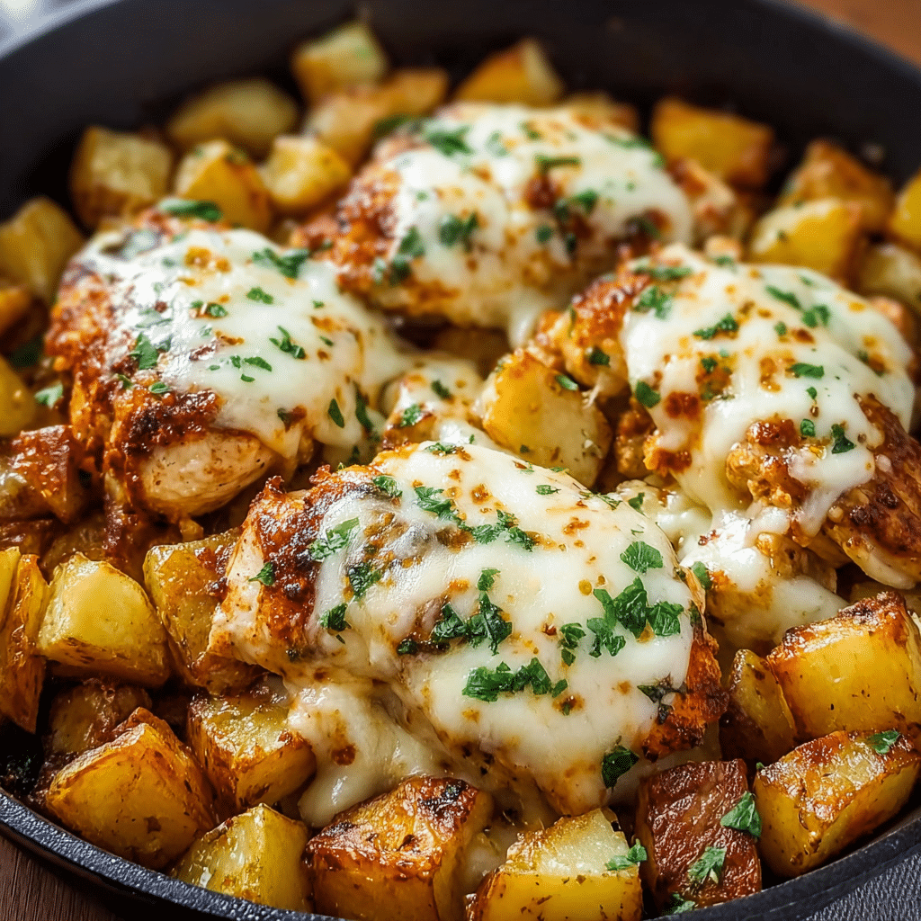 Garlic Parmesan Chicken and Potatoes Recipe - Recipe Image