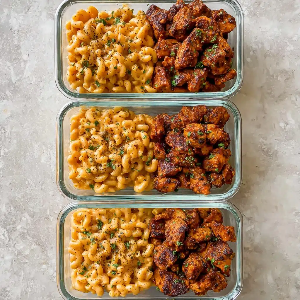 High Protein Honey Garlic Butter Chicken with Mac & Cheese Recipe - Recipe Image