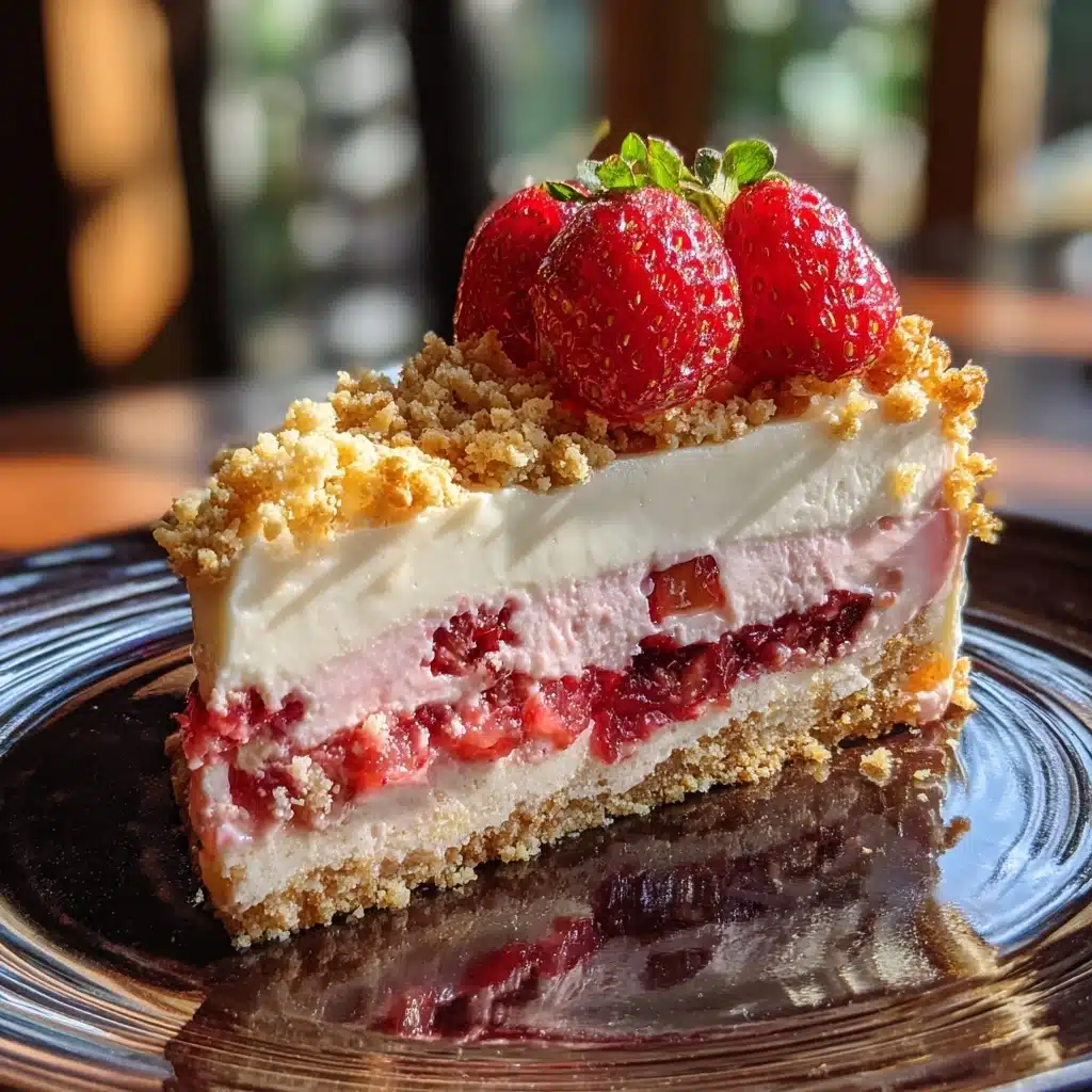 Berrylicious Strawberry Crunch Cheese Cake Recipe - Recipe Image