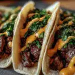 Garlic Butter Honey BBQ Beef Tacos Recipe