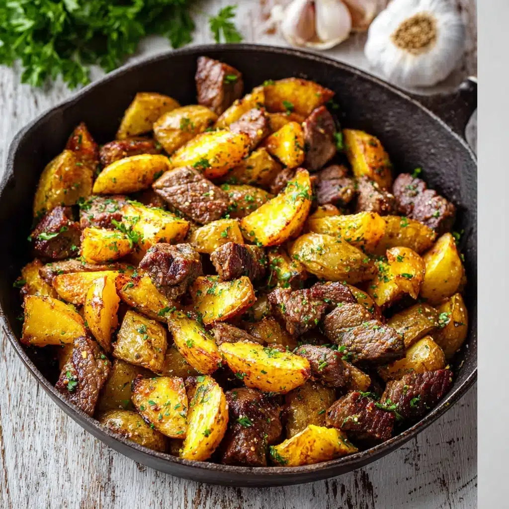 Garlic Steak Bites and Potatoes RecipeIngredients Recipe - Recipe Image