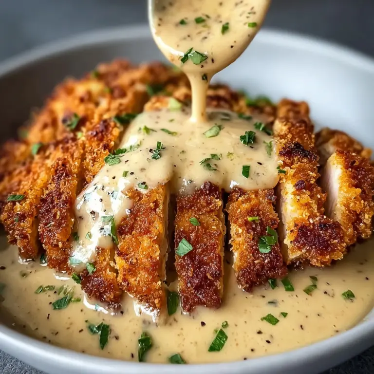 Parmesan Crusted Chicken with Creamy Garlic Sauce Recipe
