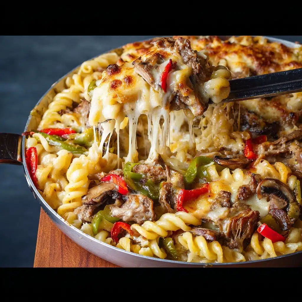 Philly Cheesesteak Pasta Recipe - Recipe Image