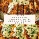Parmesan Crusted Chicken with Creamy Garlic Sauce Recipe