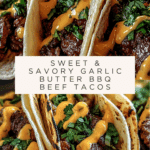 Garlic Butter Honey BBQ Beef Tacos Recipe