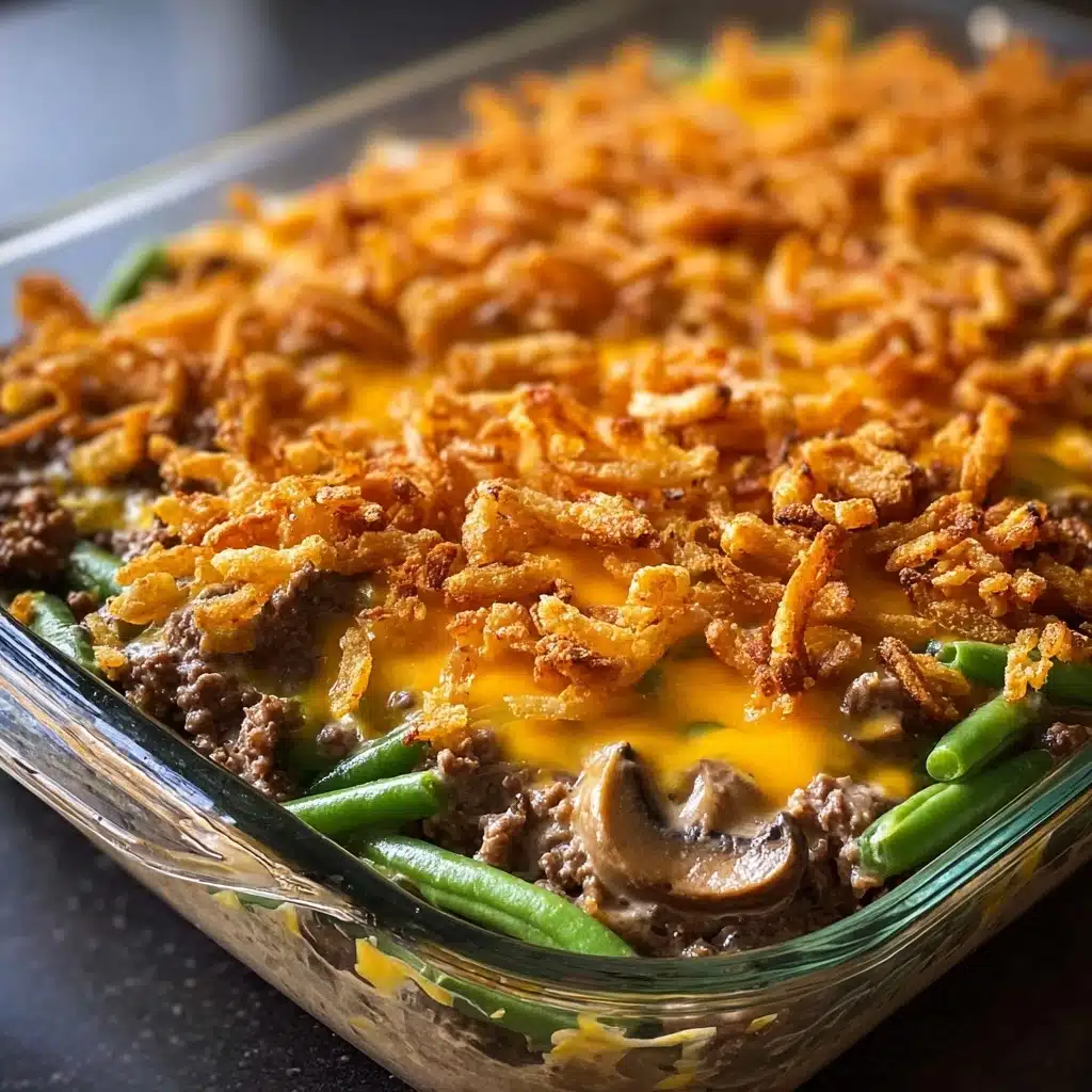 Hamburger Green Bean Casserole with Mushrooms made easy Recipe - Recipe Image