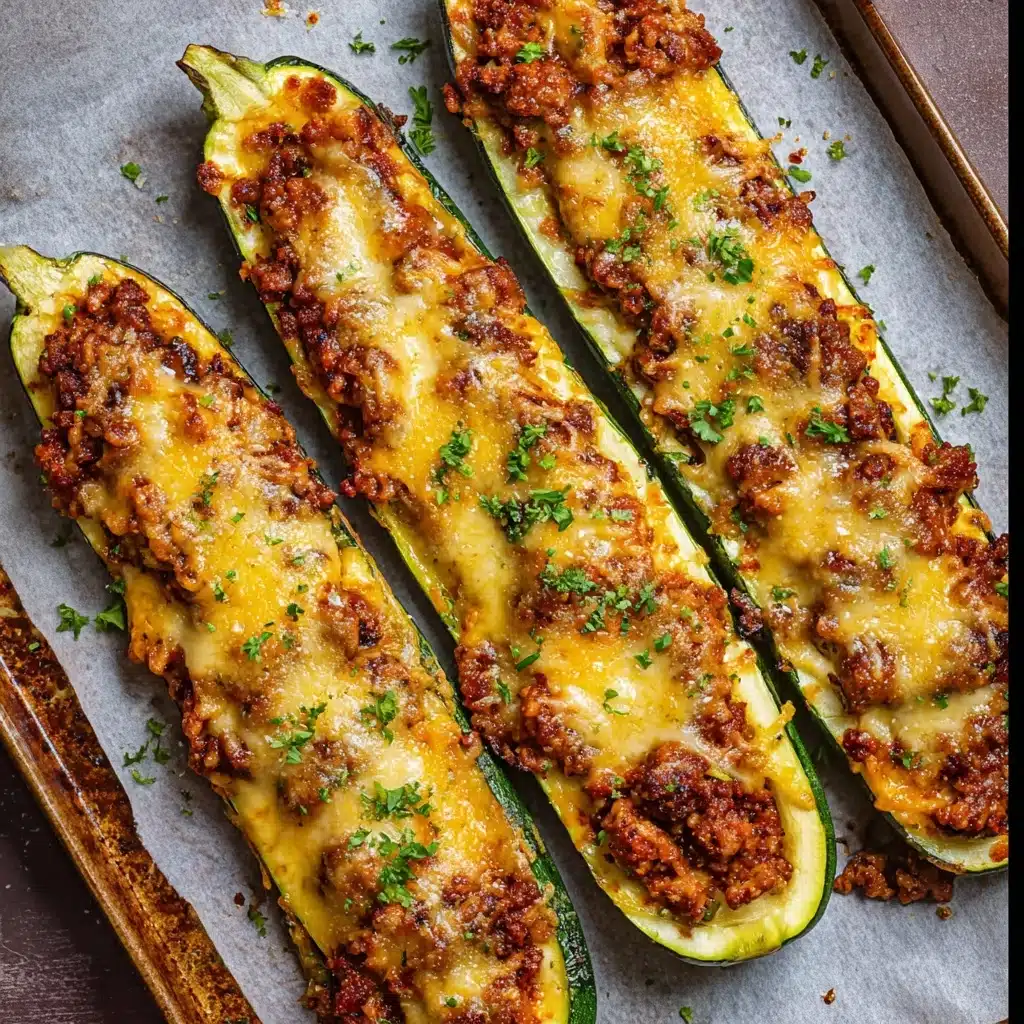 Easy Ground Beef Zucchini Boats Recipe - Recipe Image