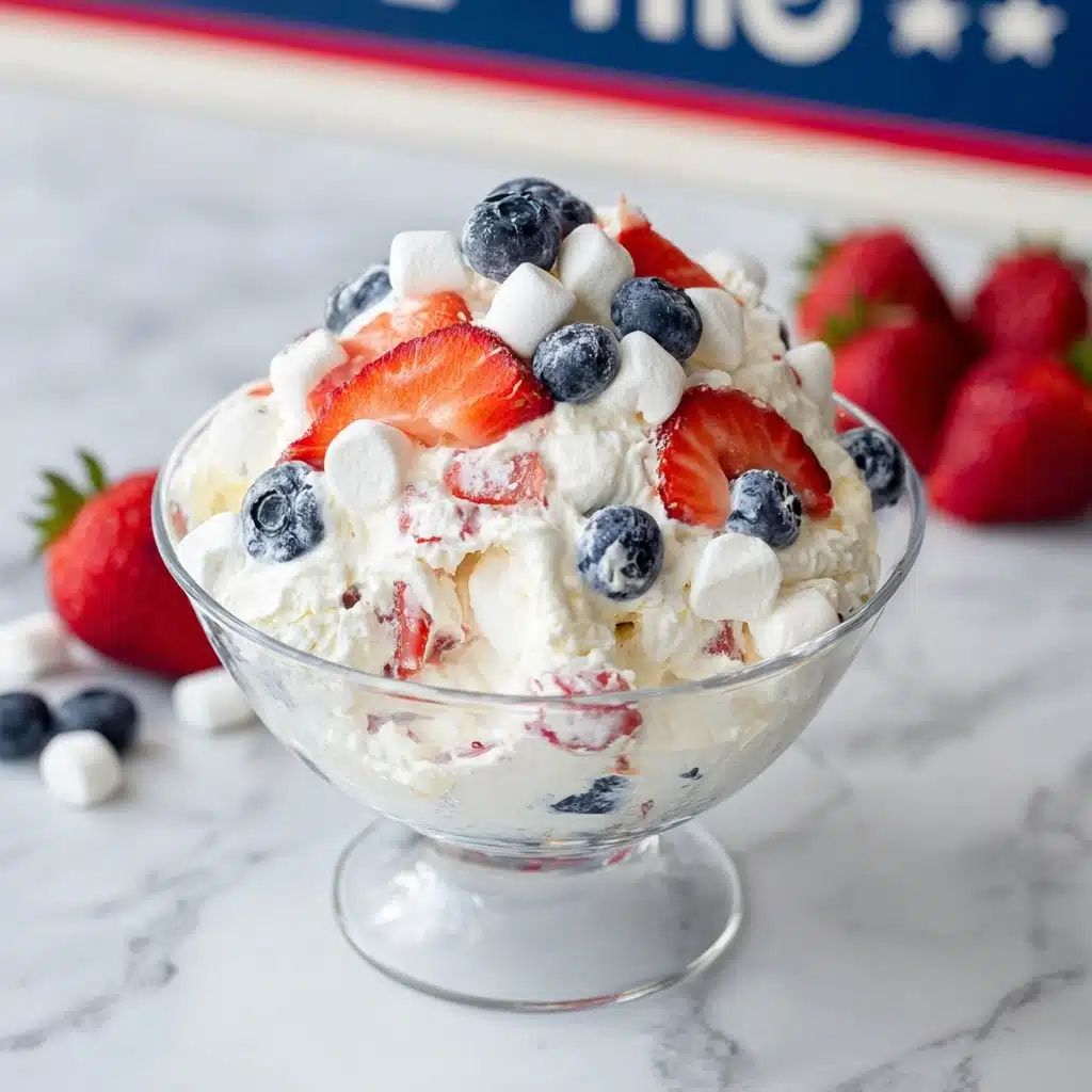 Red White and Blue Cheesecake Salad Recipe - Recipe Image