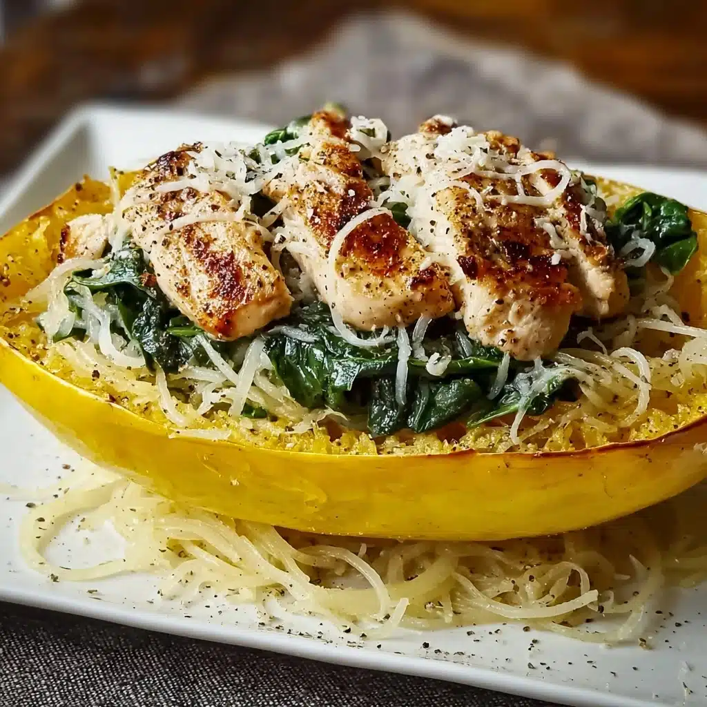 paghetti Squash with Chicken and Spinach Recipe - Recipe Image