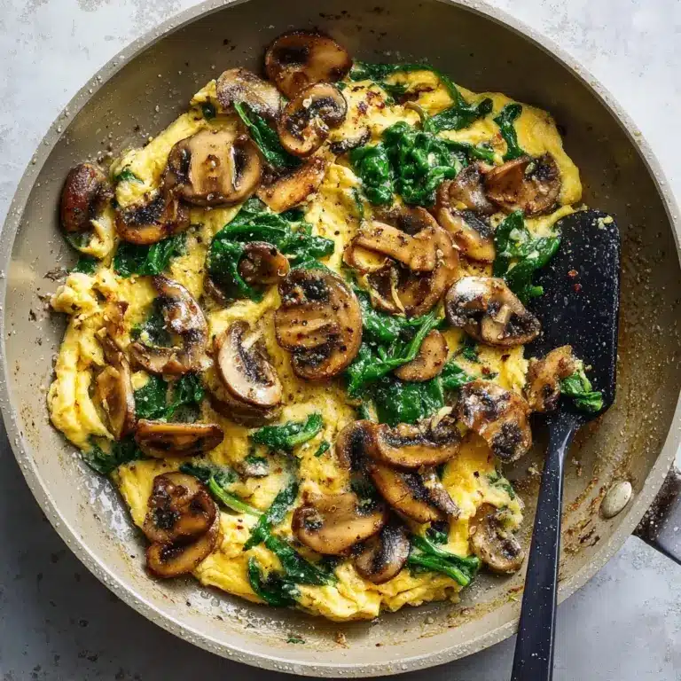 Mushroom-Spinach Scrambled Eggs Recipe
