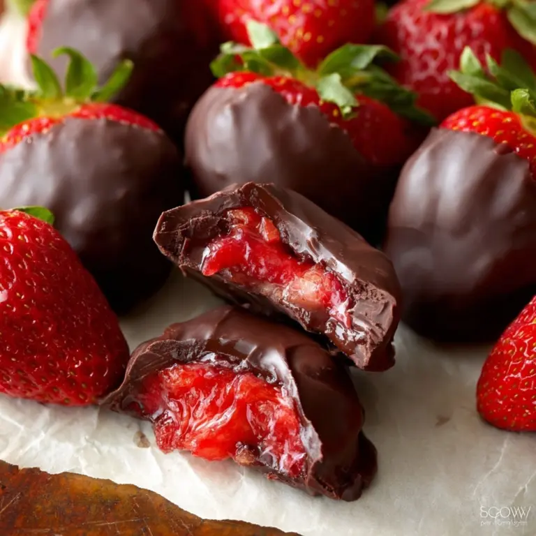 Frozen Chocolate Covered Strawberry Bites Recipe