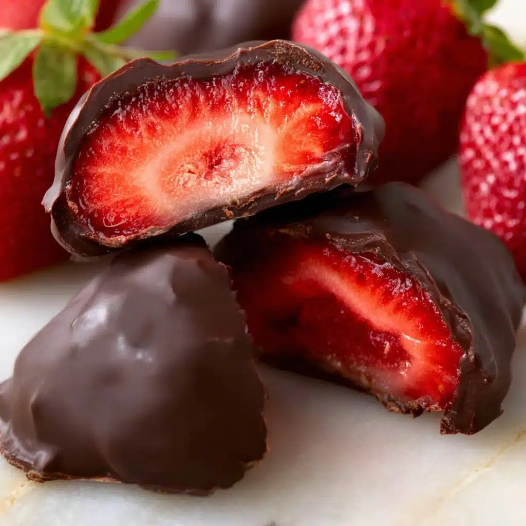 Frozen Chocolate Covered Strawberry Bites Recipe - Recipe Image