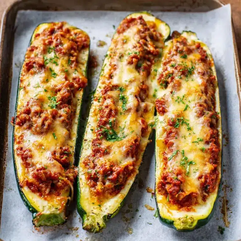 Easy Ground Beef Zucchini Boats Recipe