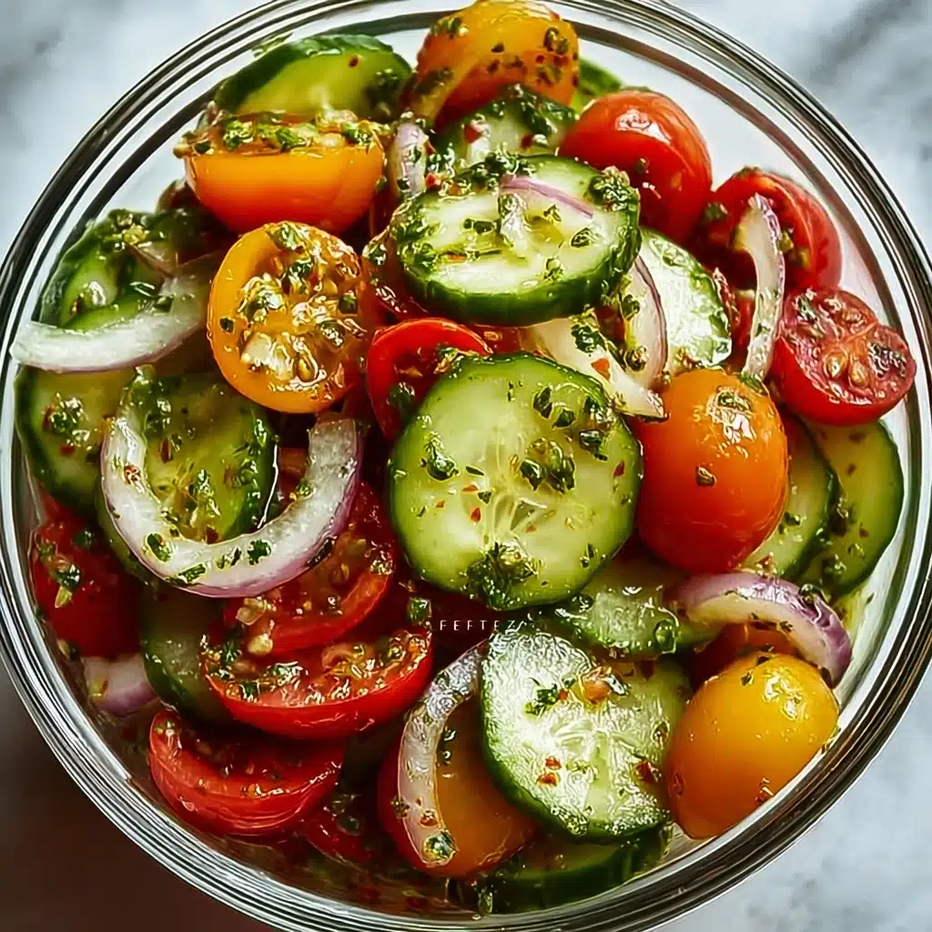 Marinated Cucumbers, Onions, and Tomatoes Recipe - Recipe Image