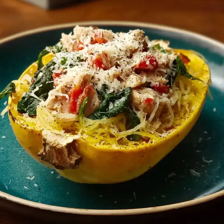 paghetti Squash with Chicken and Spinach Recipe