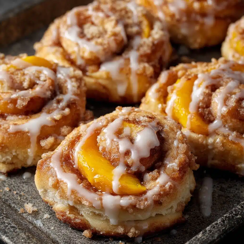 Peach Cobbler Cinnamon Rolls Recipe - Recipe Image