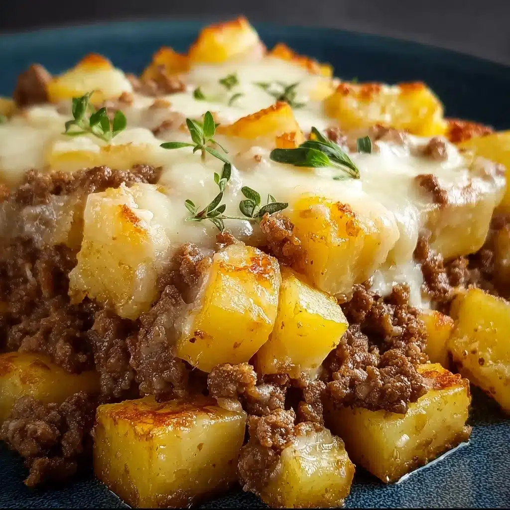 One-Pan Cheesy Meat & Potato Skillet Recipe - Recipe Image