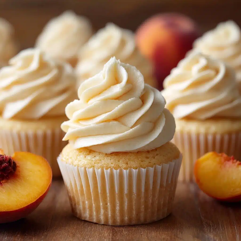 Honeyy Peach Cream Cheese Cupcakes Recipe - Recipe Image