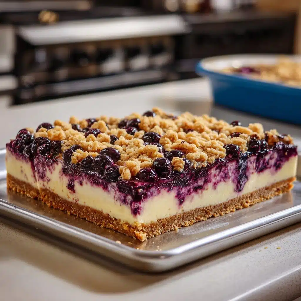 Blueberry Crisp Cheesecake Bars Recipe - Recipe Image