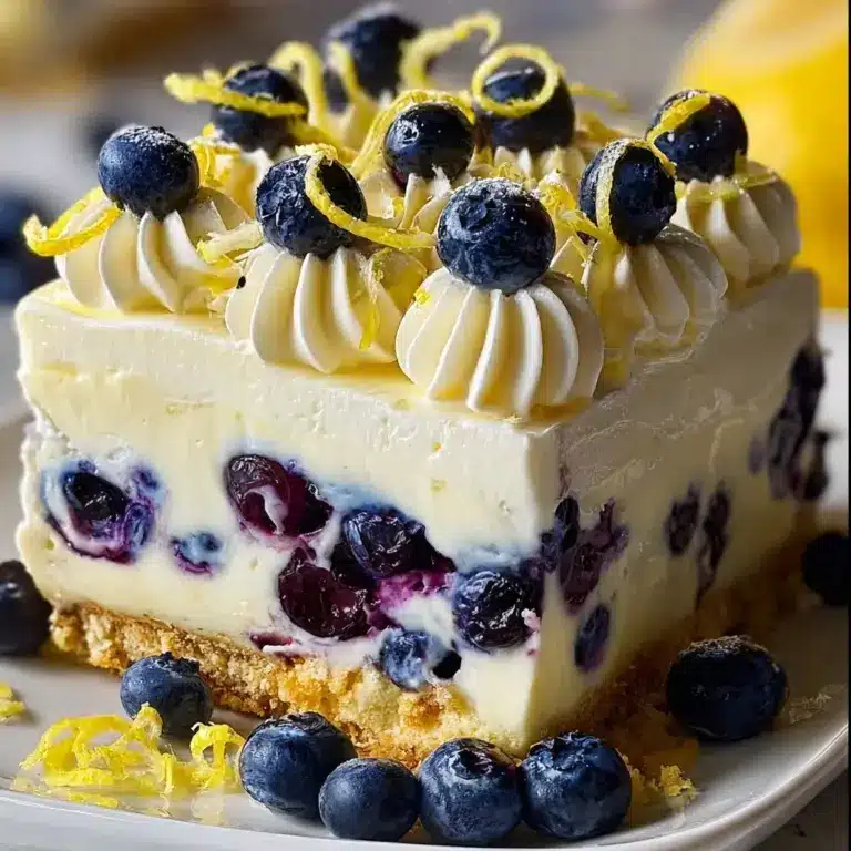 No-Bake Lemon dazzling Blueberry cream Cake Recipe