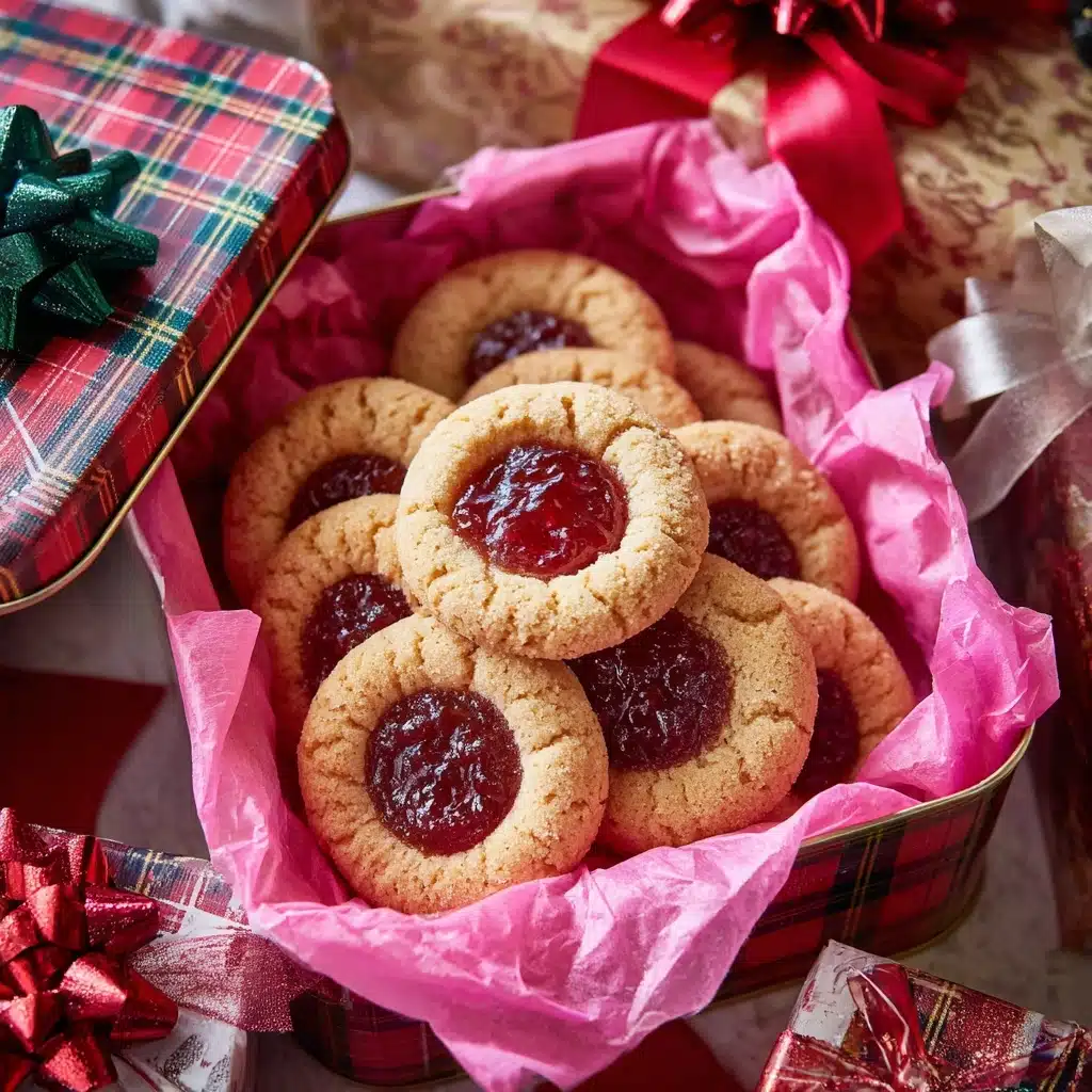 Gingerbread thumbprint cookies with cranberry jam Recipe - Recipe Image