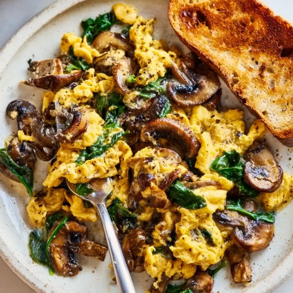 Mushroom-Spinach Scrambled Eggs Recipe