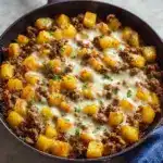 One-Pan Cheesy Meat & Potato Skillet Recipe