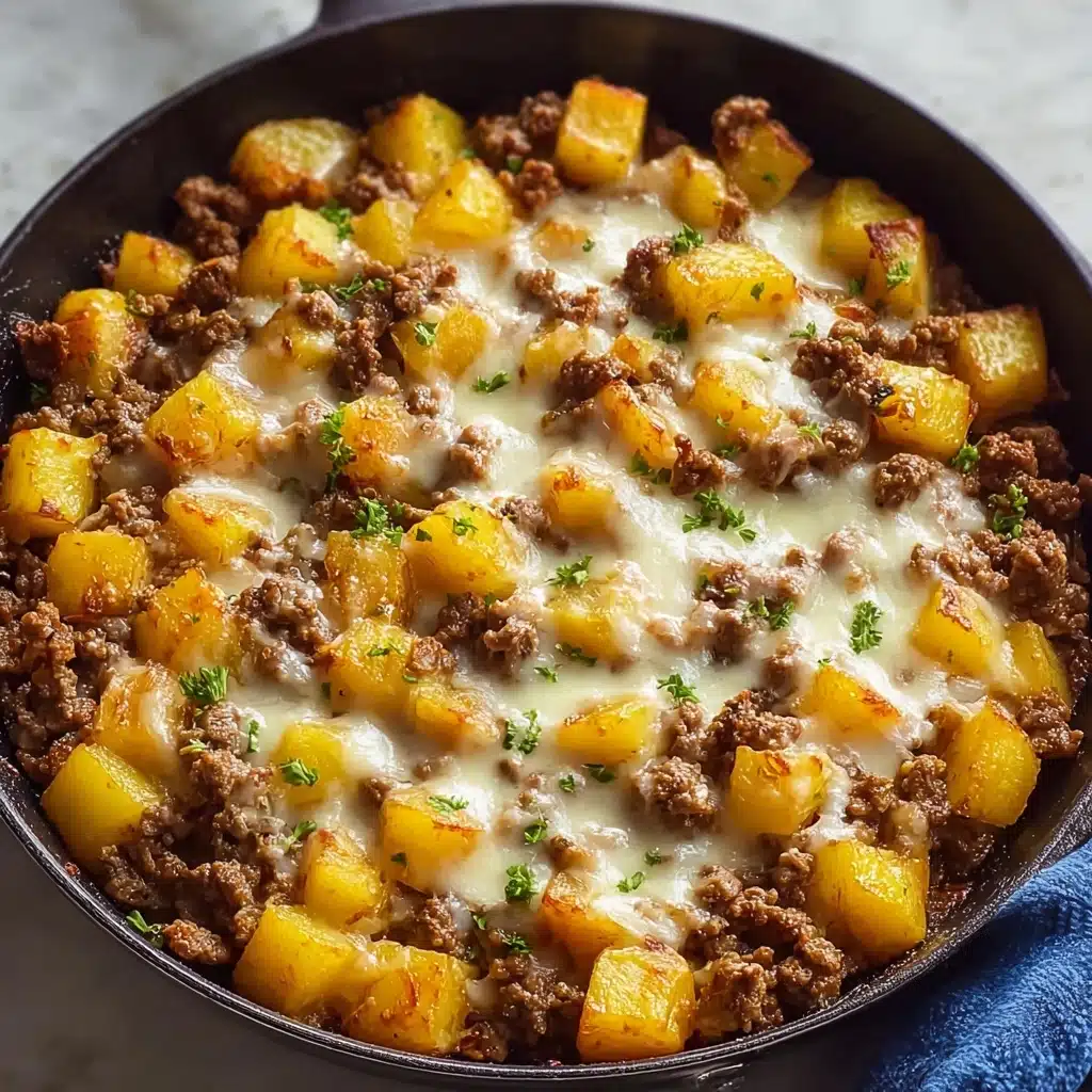 One-Pan Cheesy Meat & Potato Skillet Recipe