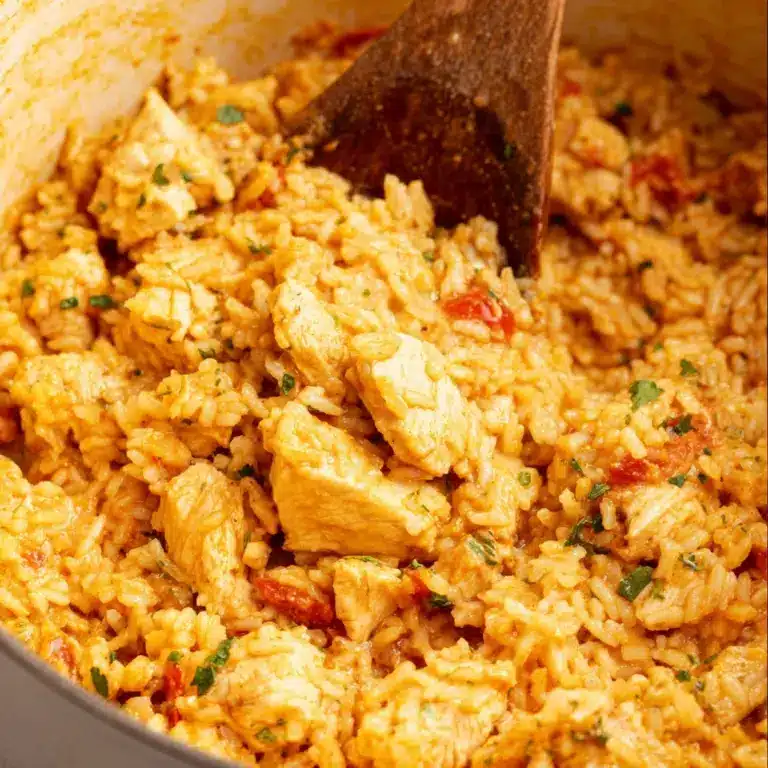 Easy One Pot Queso Chicken and Rice Recipe
