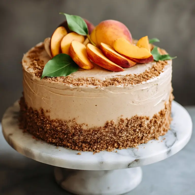 Peach Cake with Brown Sugar Frosting Recipe