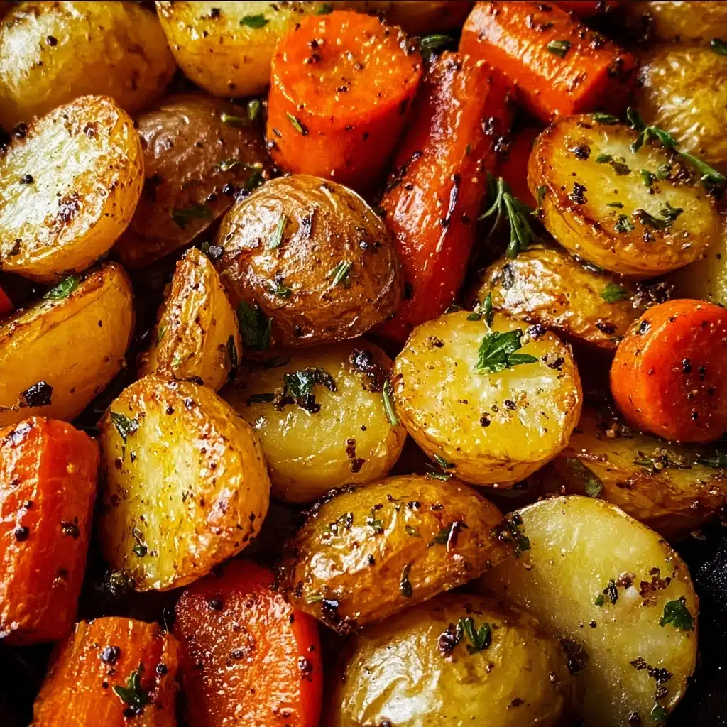 Garlic Herb Roasted Potatoes Carrots and Zucchini Recipe - Recipe Image