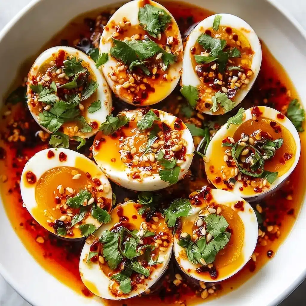 Spicy Chili Garlic Deviled Eggs Recipe