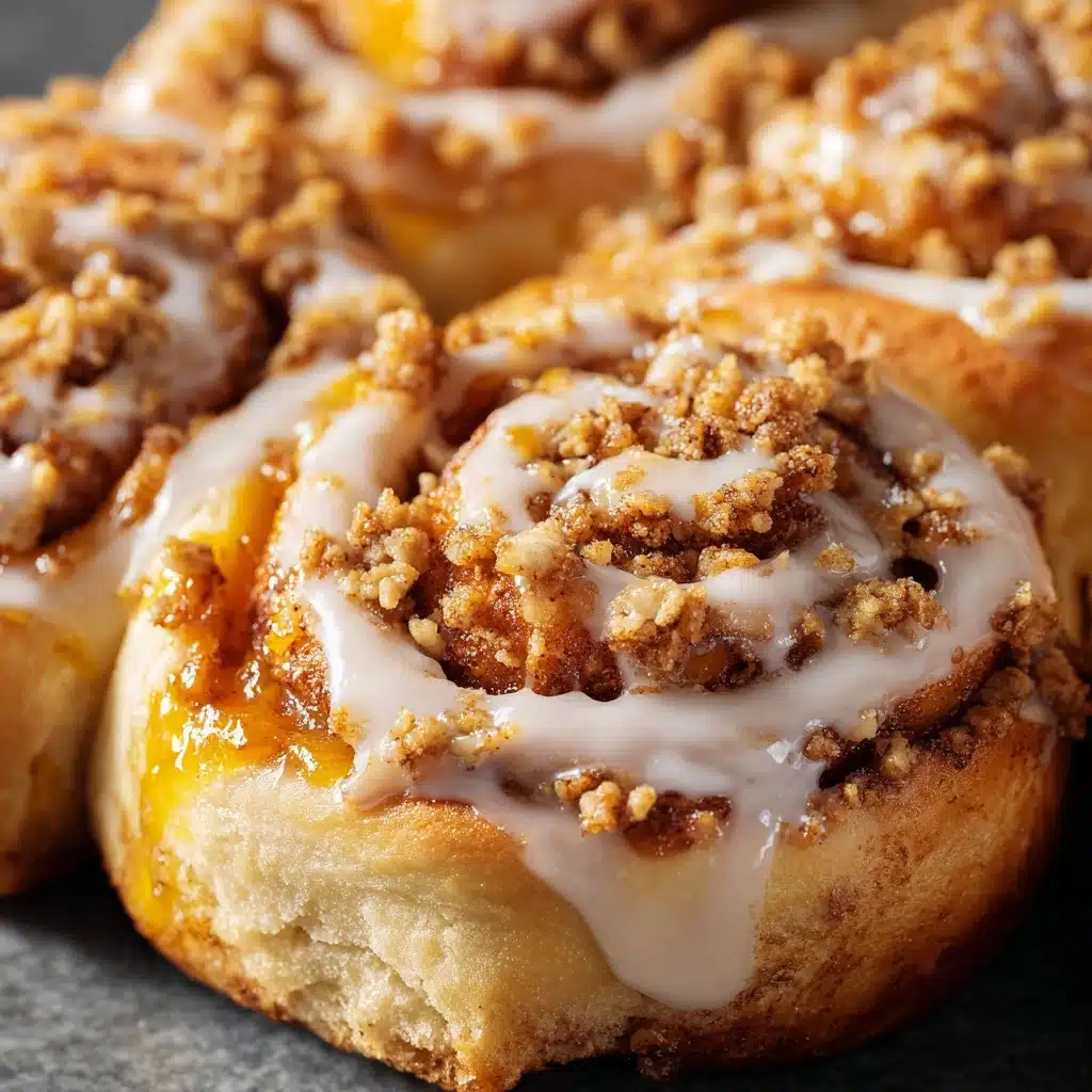 Peach Cobbler Cinnamon Rolls Recipe - Recipe Image