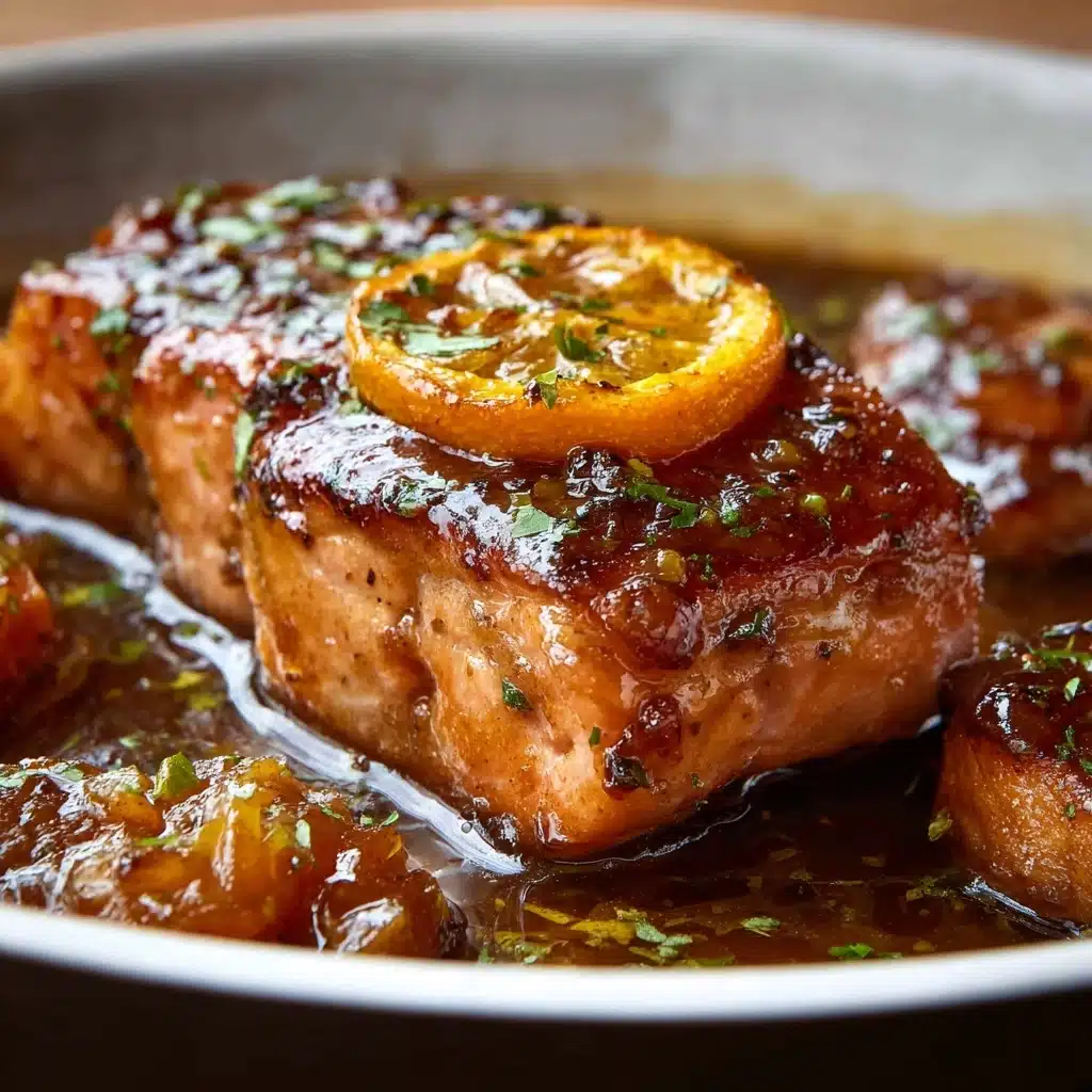 Bourbon Peach Roasted Salmon Recipe - Recipe Image