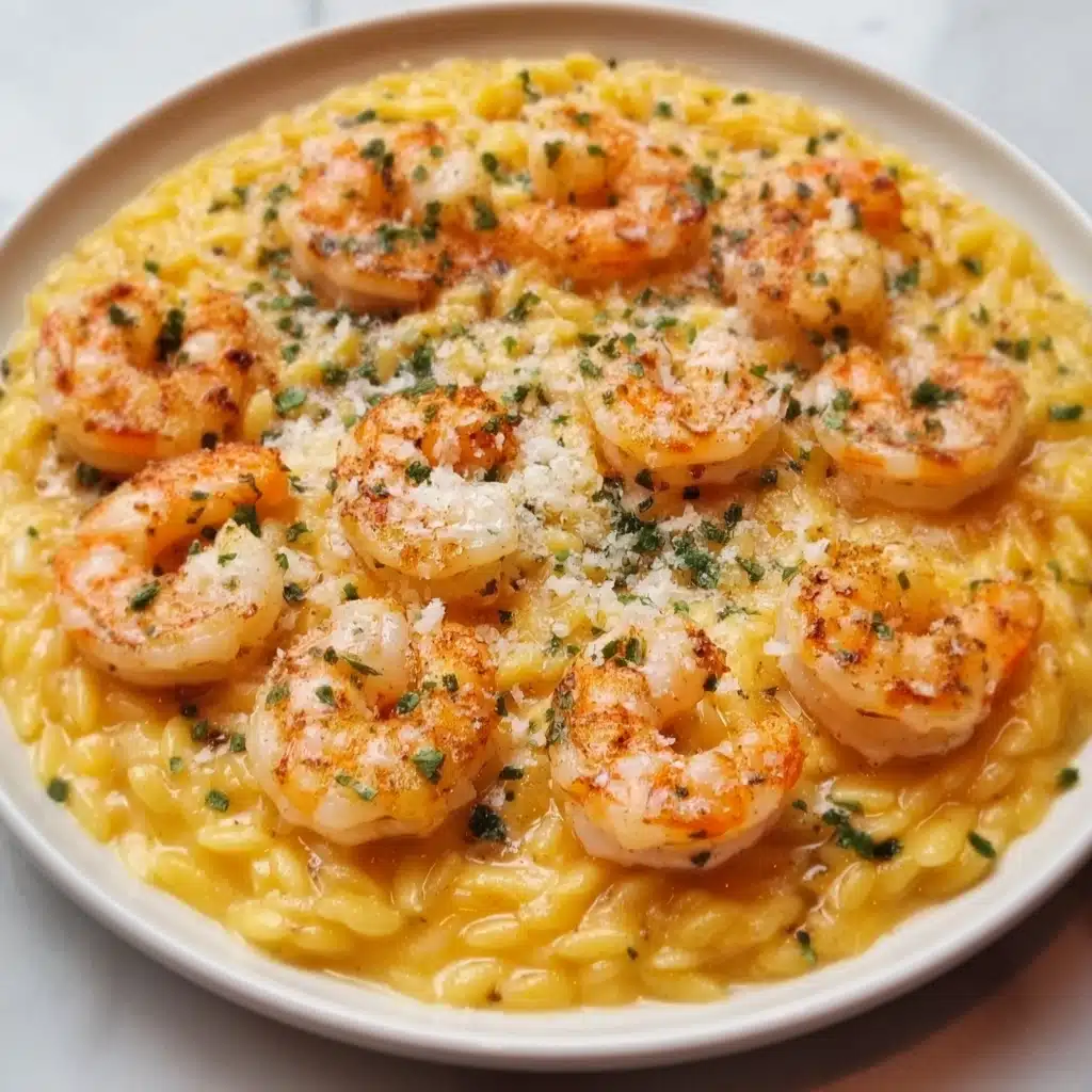 One Pan Parmesan Orzo with Shrimp Recipe