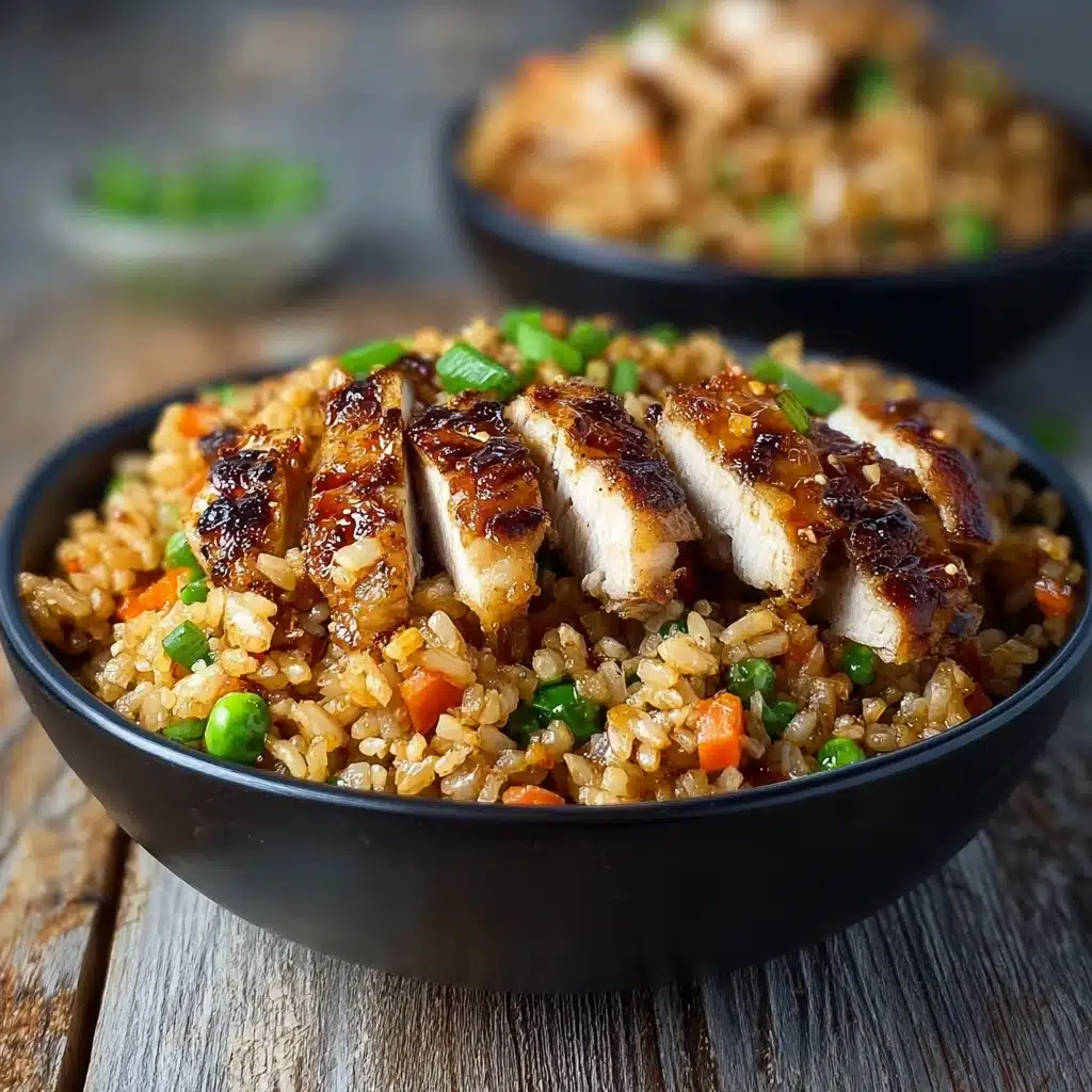 High Protein Crispy Garlic Chicken Fried Rice Recipe - Recipe Image