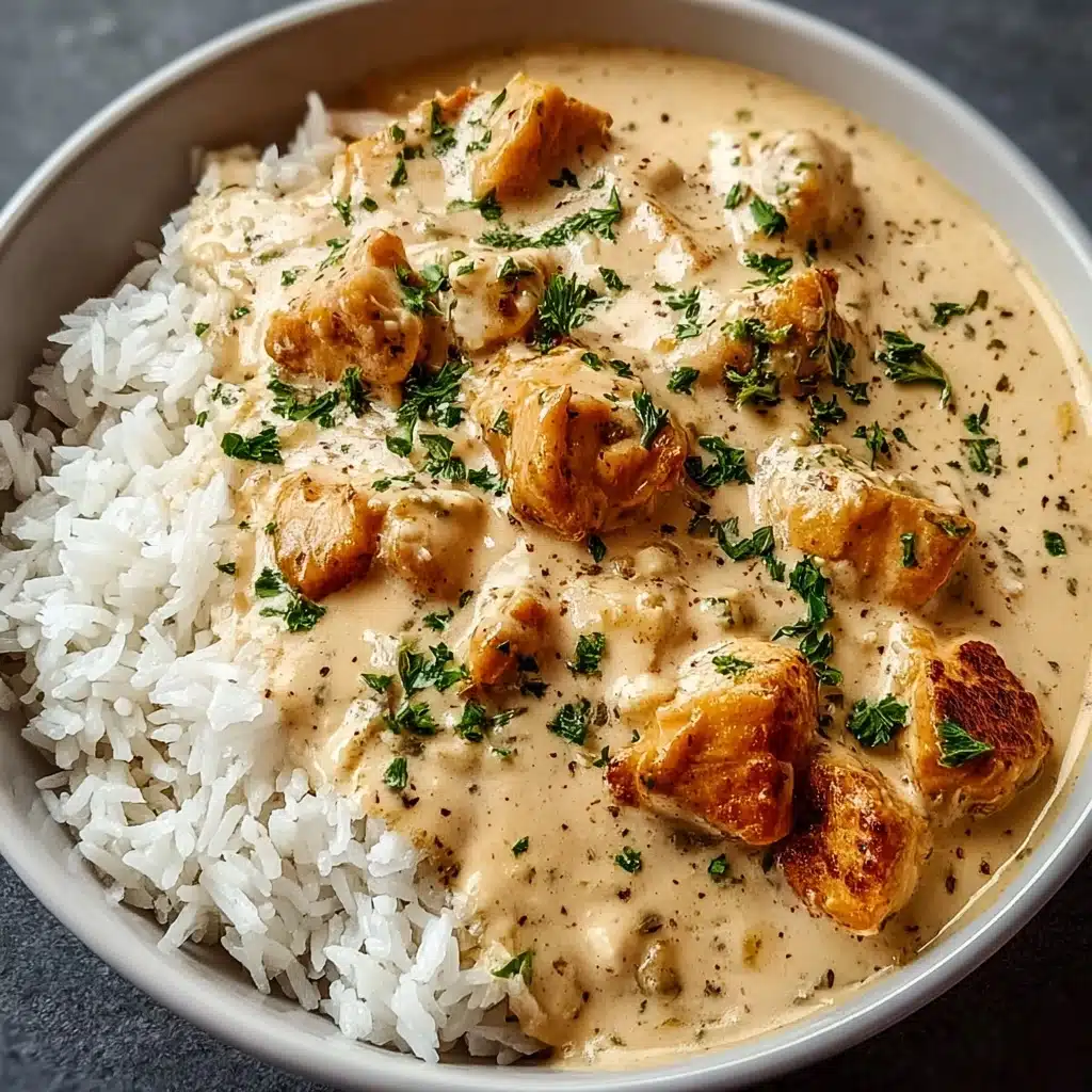 Creamy Smothered Chicken Rice Recipe - Recipe Image