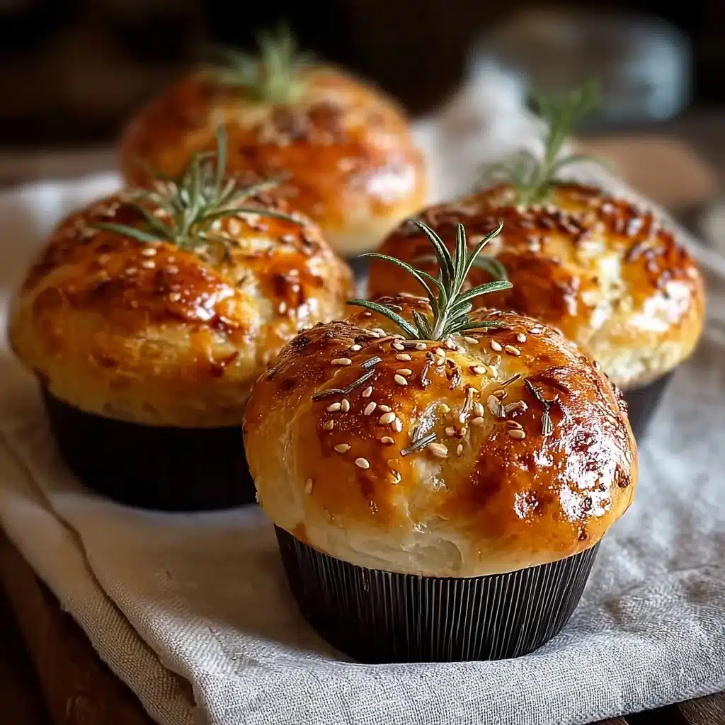 Easy Garlic Rosemary Focaccia Muffins Recipe - Recipe Image