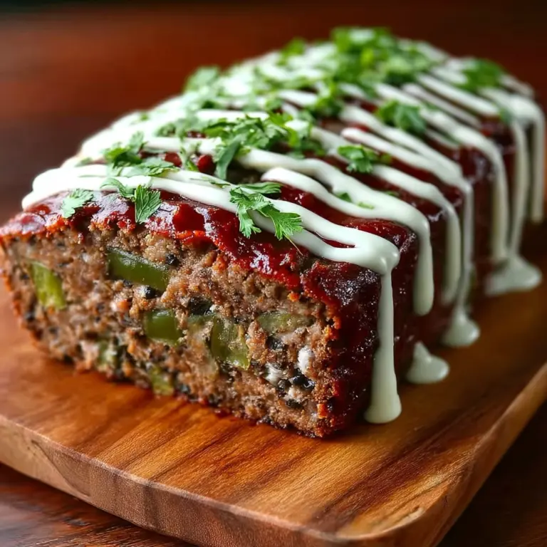 Spicy Jalapeno Popper Meatloaf with Creamy Ranch Drizzle Recipe