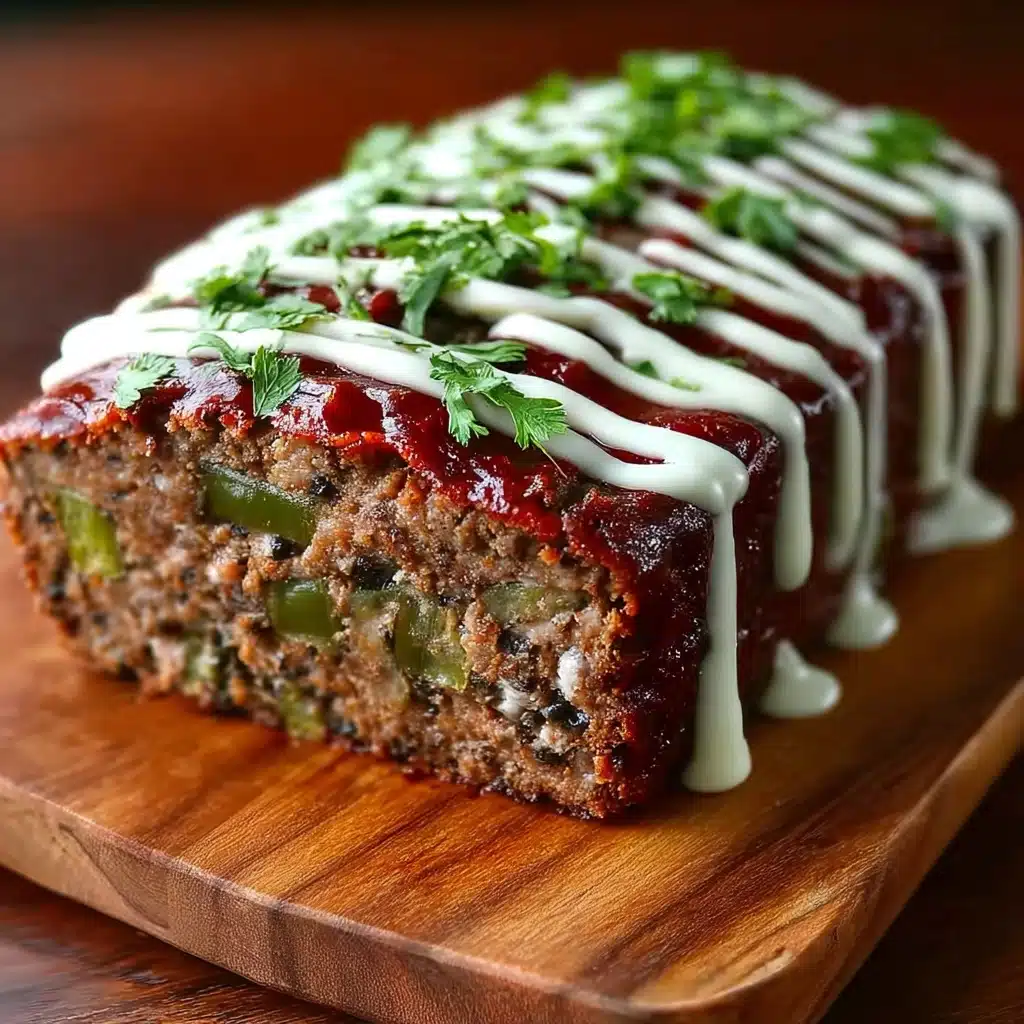 Spicy Jalapeno Popper Meatloaf with Creamy Ranch Drizzle Recipe - Recipe Image