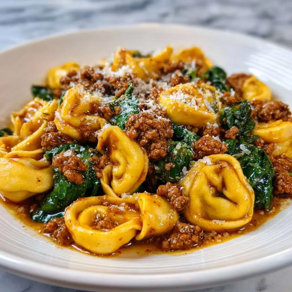 Garlic Butter Beef and Spinach Tortellini Recipe - Recipe Image