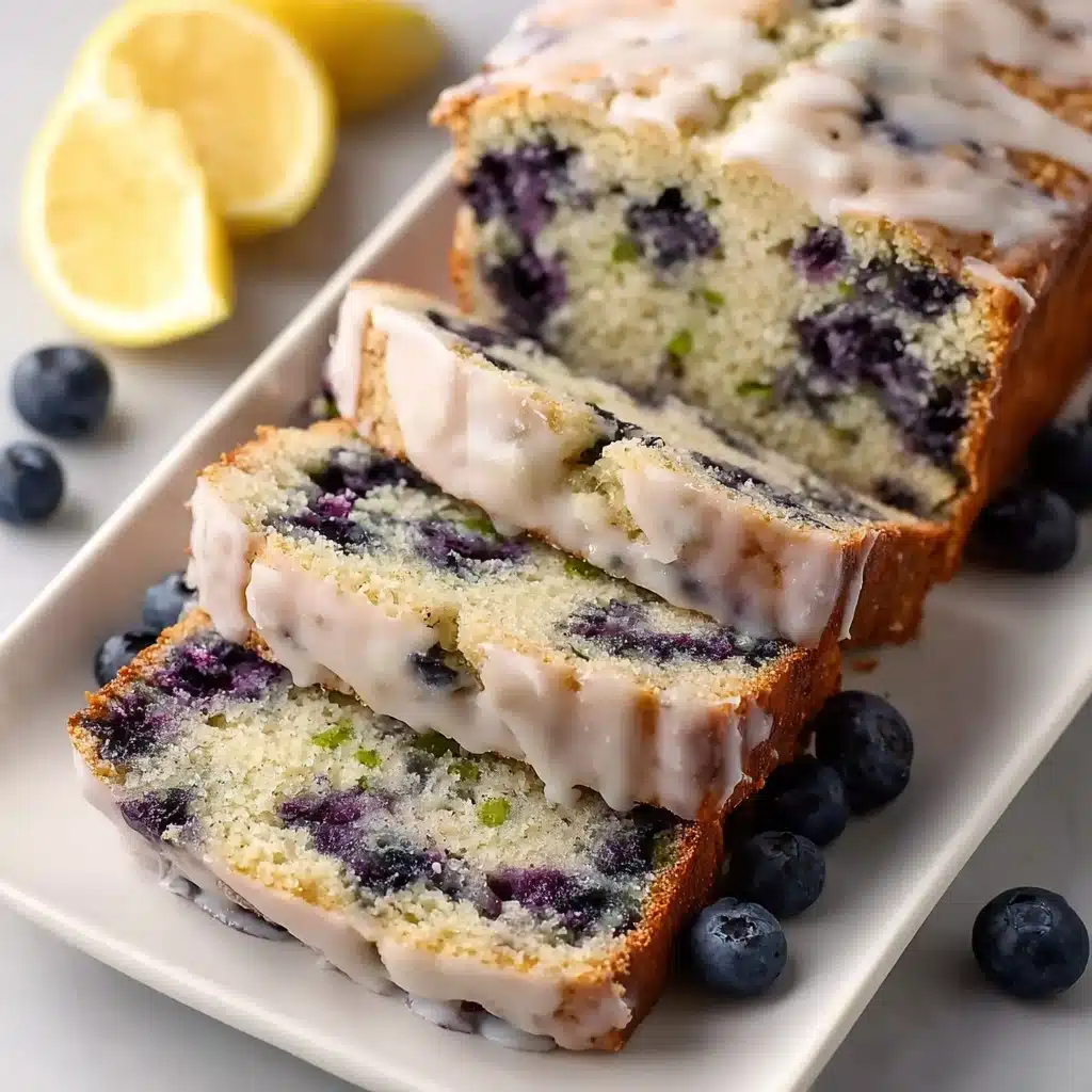 Moist Blueberry Zucchini Bread with a Lemon Glaze Recipe - Recipe Image