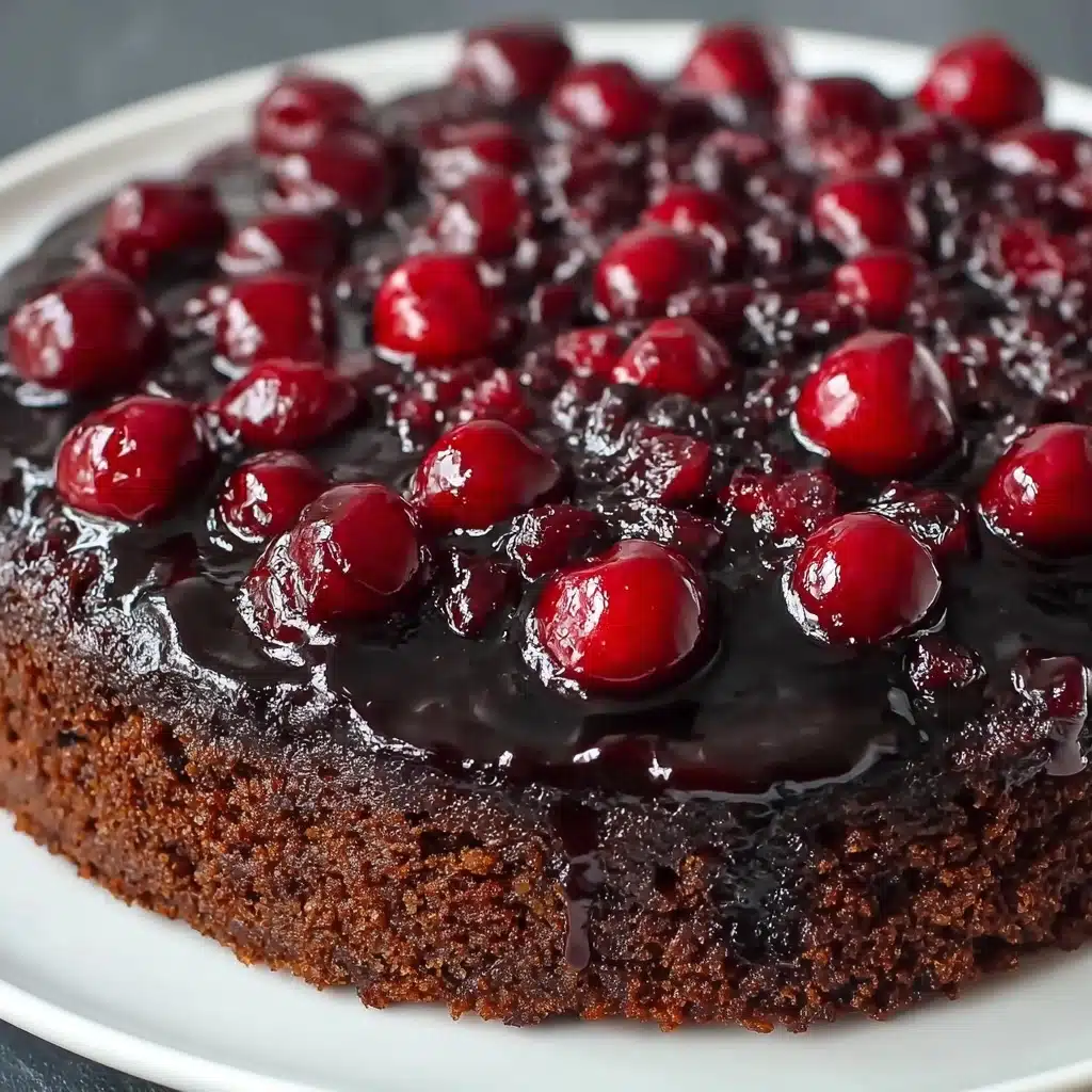 Chocolate Cherry Upside Down Cake Recipe - Recipe Image
