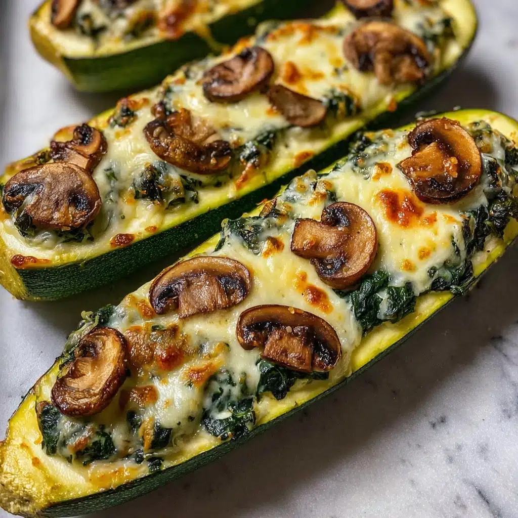 Creamy Ricotta-Stuffed Zucchini with Spinach and Mushrooms Recipe - Recipe Image
