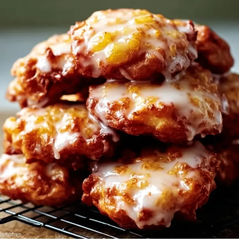 Baked Apple Fritters with Glaze Recipe