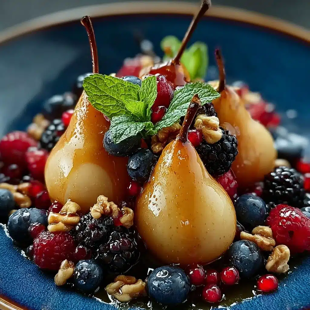 Baked Pears with Berries, Honey, Walnuts & Blue Cheese Recipe - Recipe Image