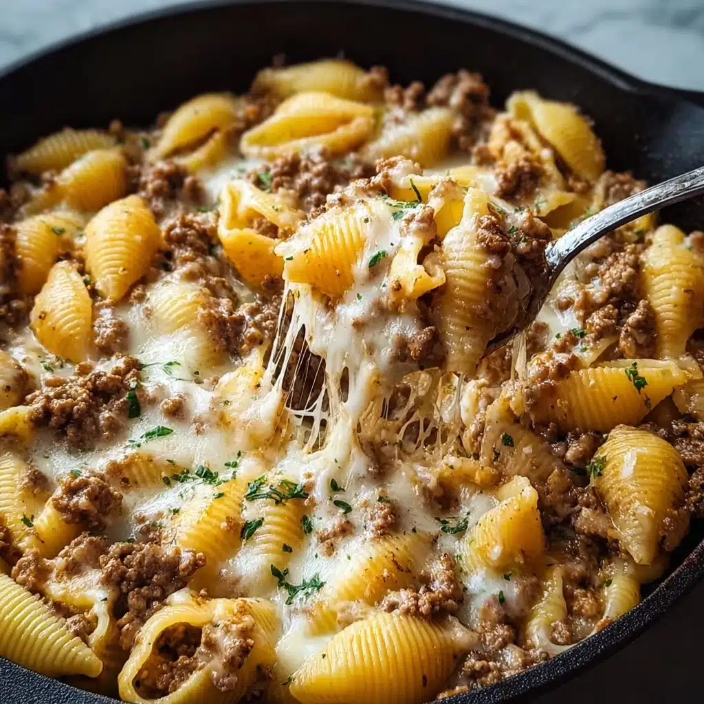 Crockpot Cheesy Ranch Beef Pasta Shells Recipe