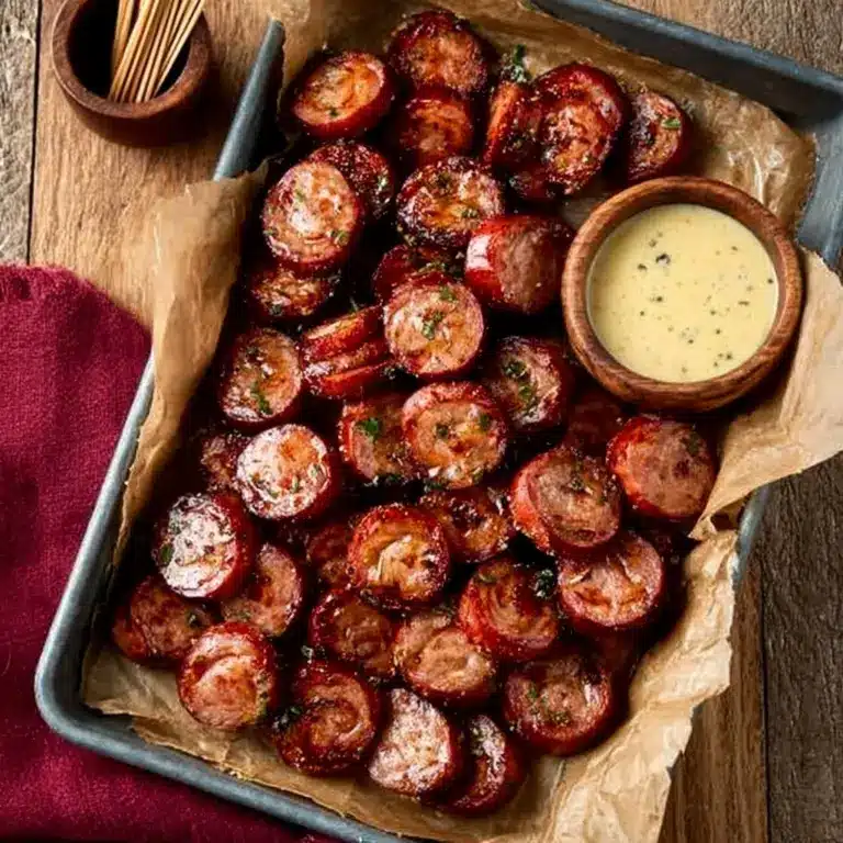 Mustard Hasselback Kielbasa Bites Recipe