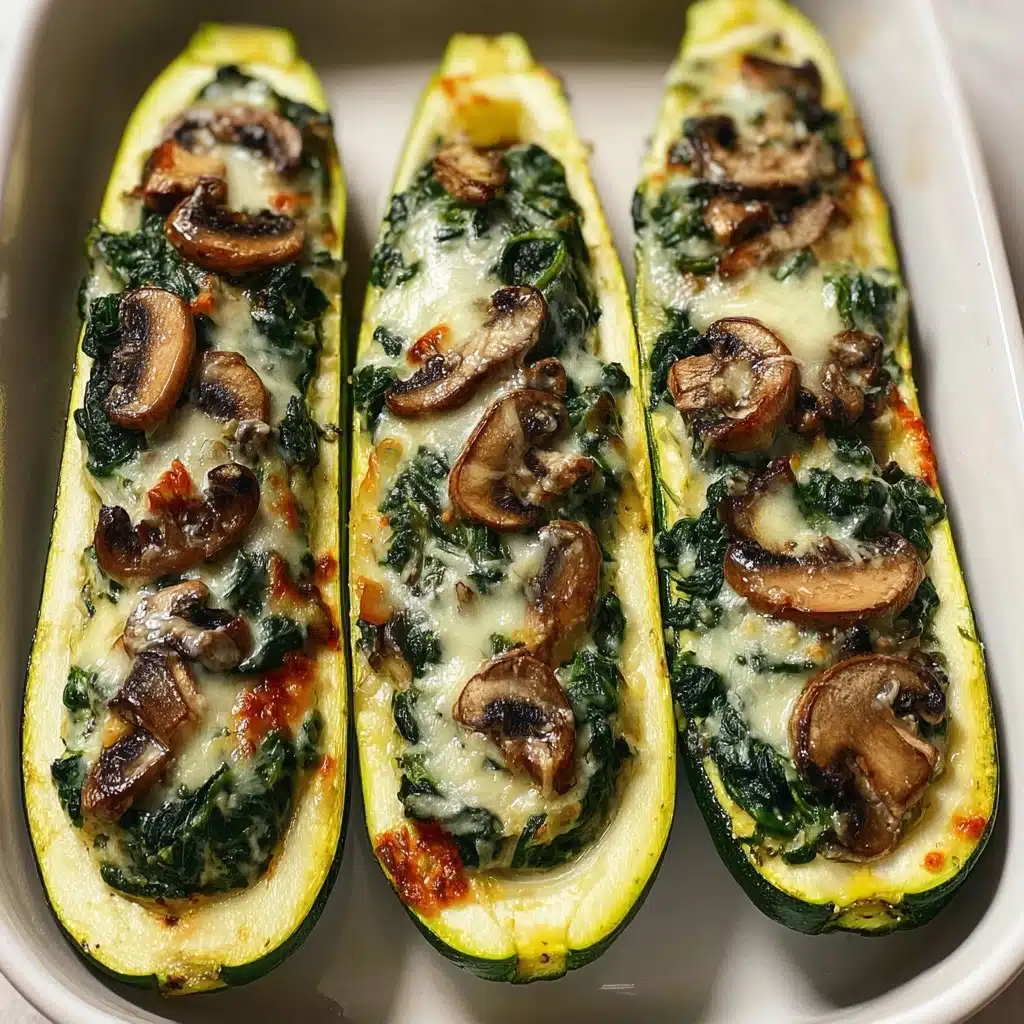 Creamy Ricotta-Stuffed Zucchini with Spinach and Mushrooms Recipe - Recipe Image
