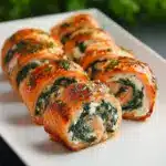 Spinach & Feta Stuffed Salmon Pinwheels Recipe
